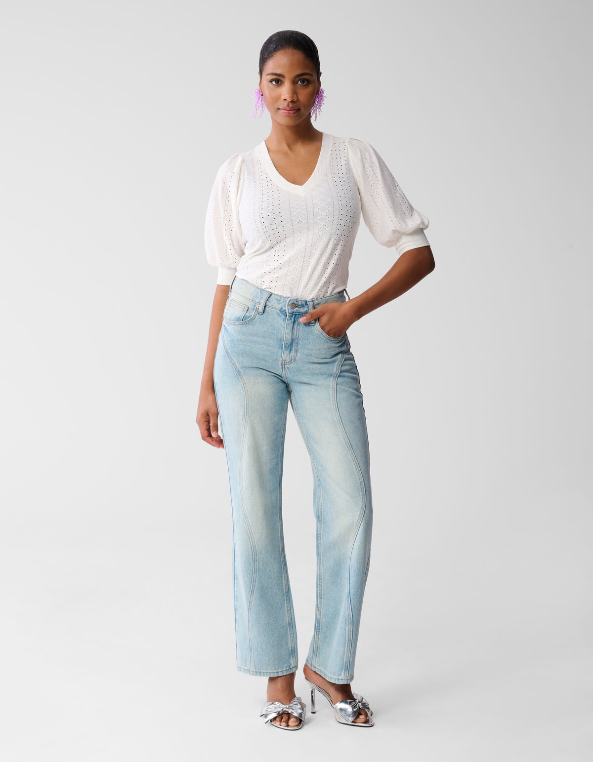 Embroidery Top Gebroken Wit SHOEBY WOMEN