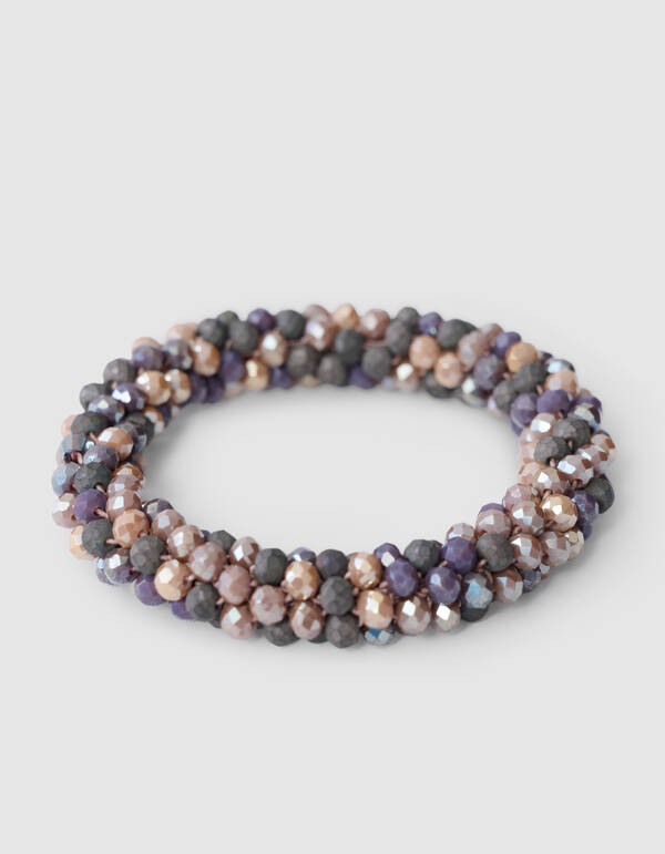 Beaded Haarelastiek Bruin SHOEBY ACCESSOIRES