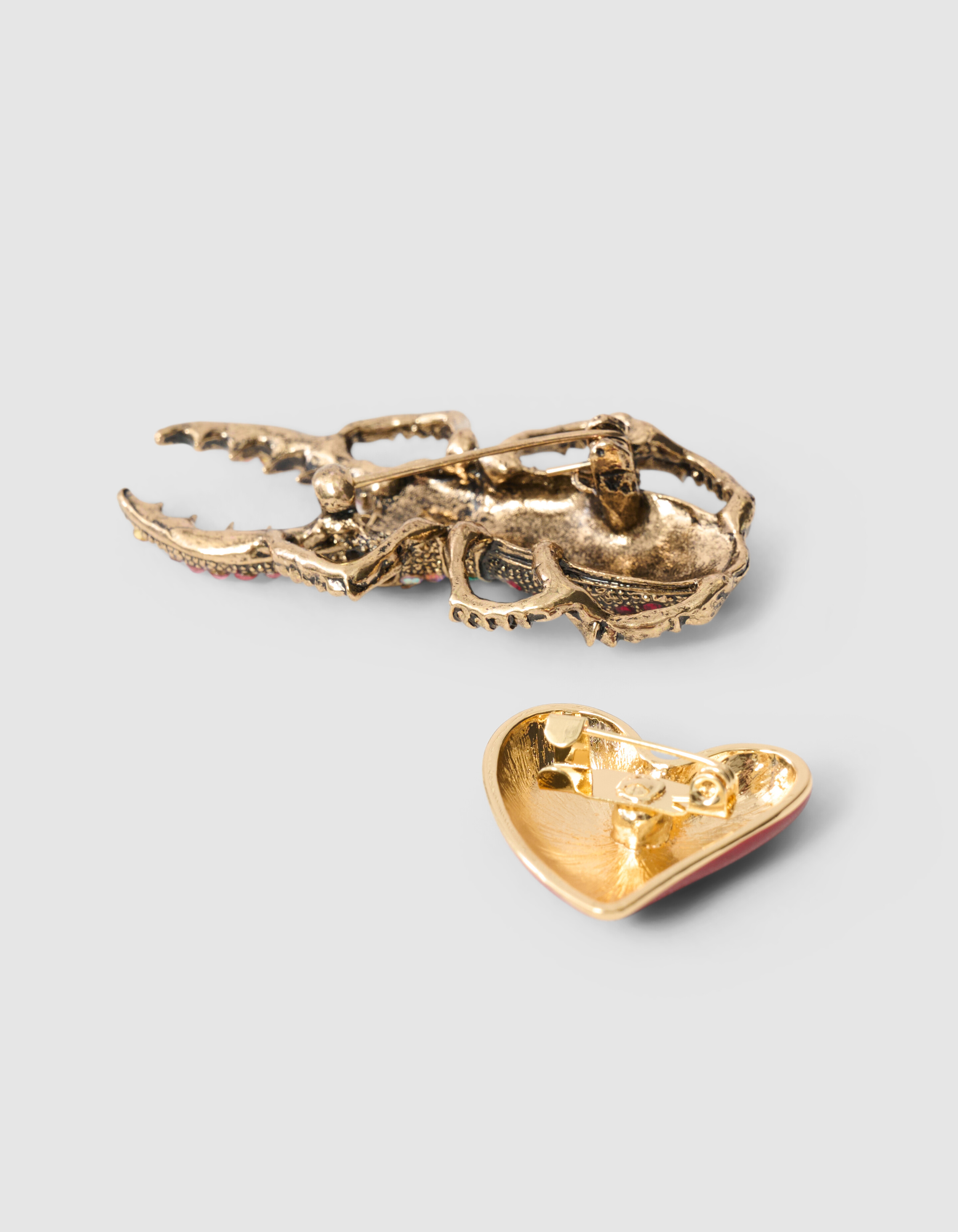 Heart Beetle Broche Set Rood SHOEBY ACCESSOIRES