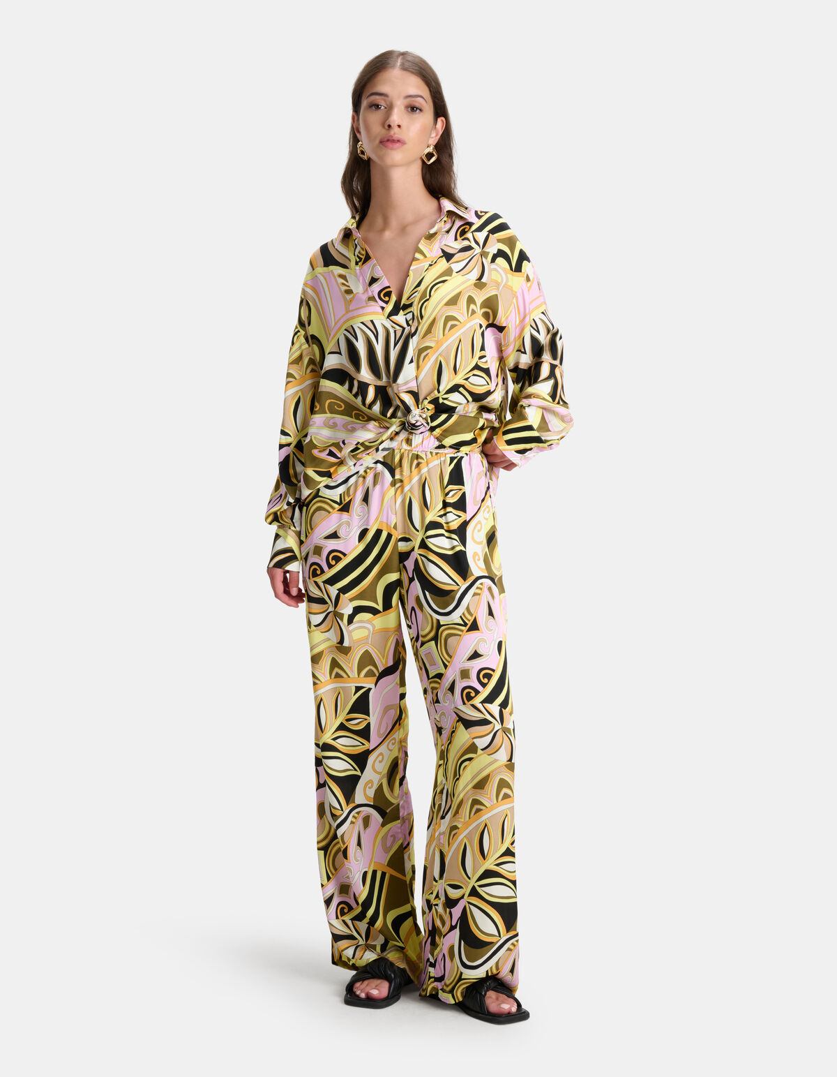 Grafische Print Broek Zwart SHOEBY WOMEN