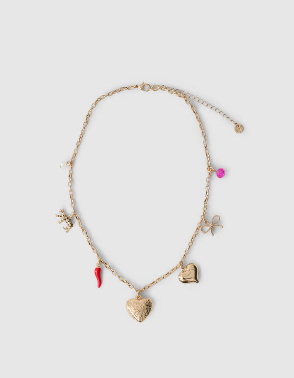 Heart Charm Ketting Goud SHOEBY ACCESSOIRES