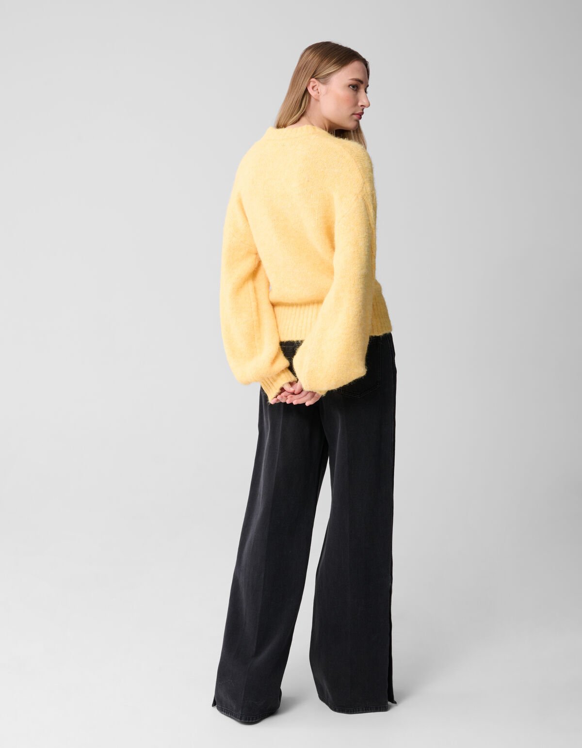 Harige Oversized Trui Geel SHOEBY WOMEN