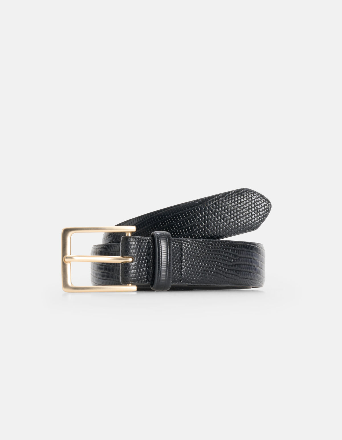 Klassieke Slangenprint Riem Zwart SHOEBY ACCESSOIRES
