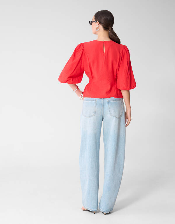 Smock Puff Top Rood SHOEBY WOMEN