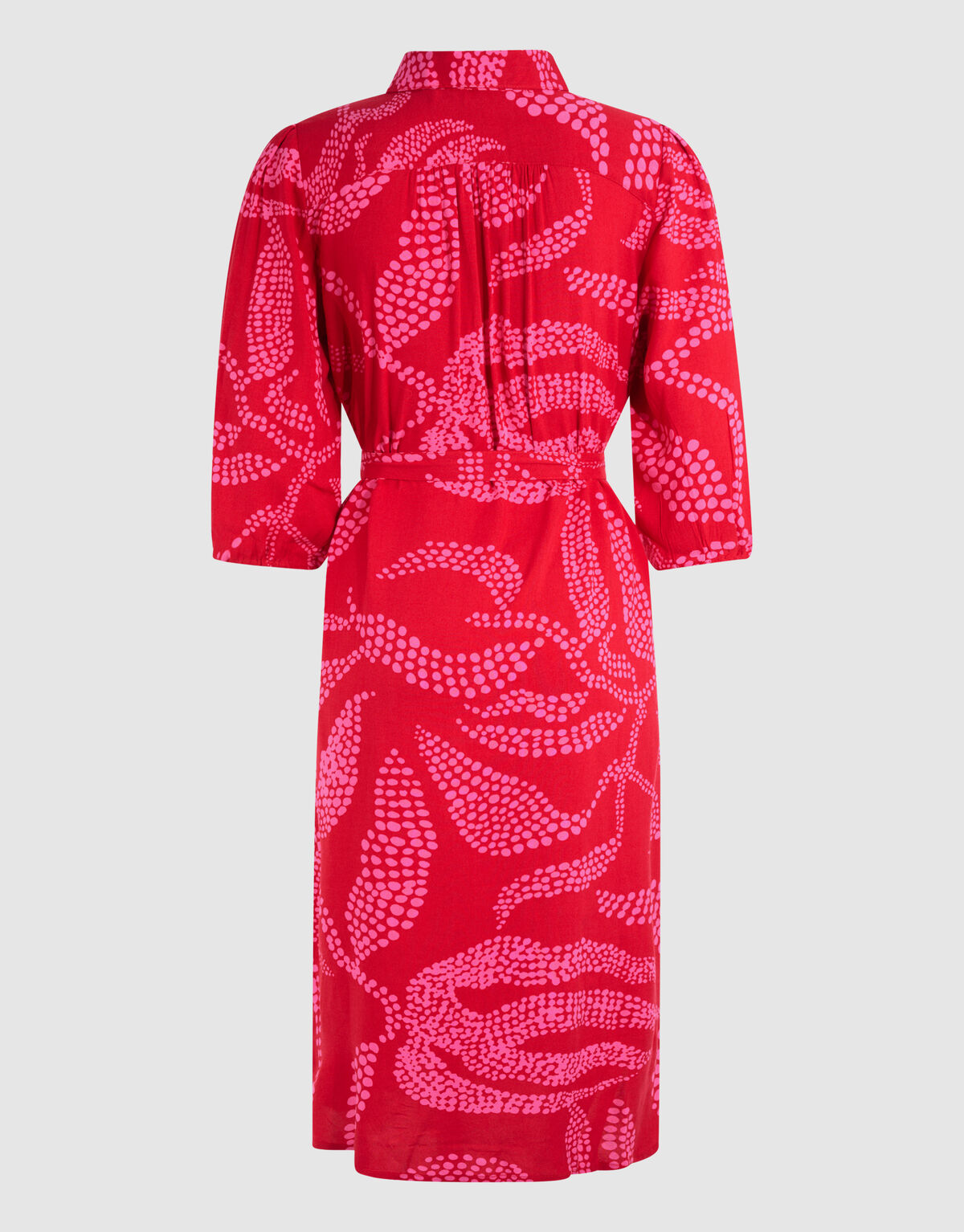 Printed Midi Jurk Rood SHOEBY WOMEN