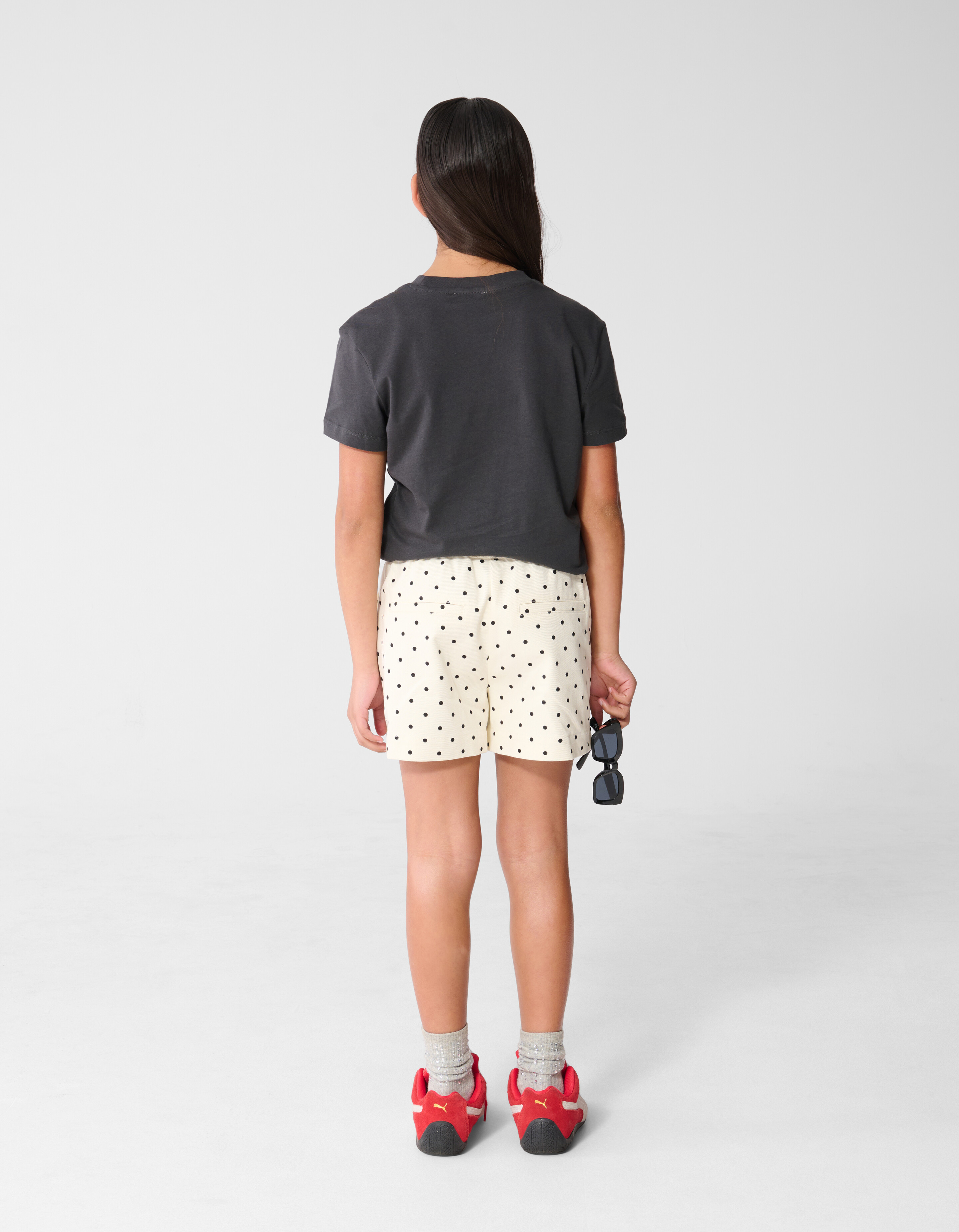 Bisous Glitter Artwork T-shirt Donkergrijs SHOEBY GIRLS