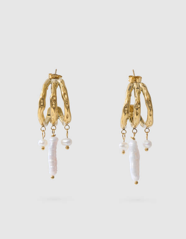 Parel Hoop Oorbellen Goud SHOEBY ACCESSOIRES