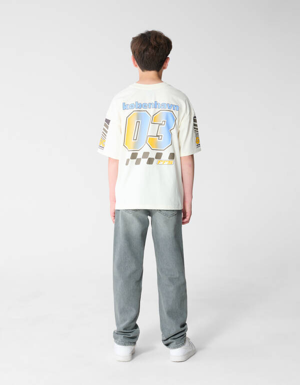 Race Artwork T-shirt Gebroken Wit SHOEBY BOYS