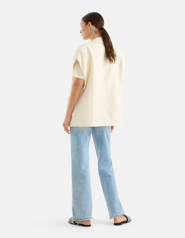 Oversized Gilet Gebroken Wit SHOEBY WOMEN