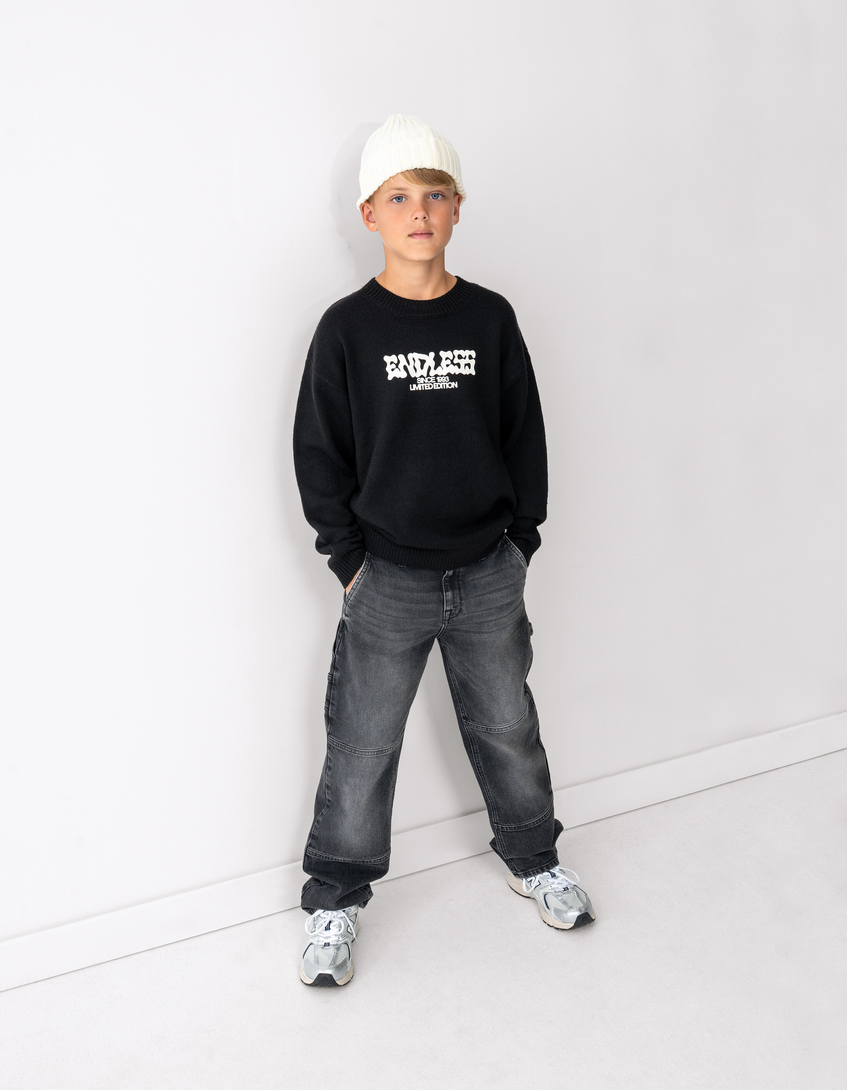 Carpenter Baggy Fit Jeans Donkergrijs SHOEBY BOYS