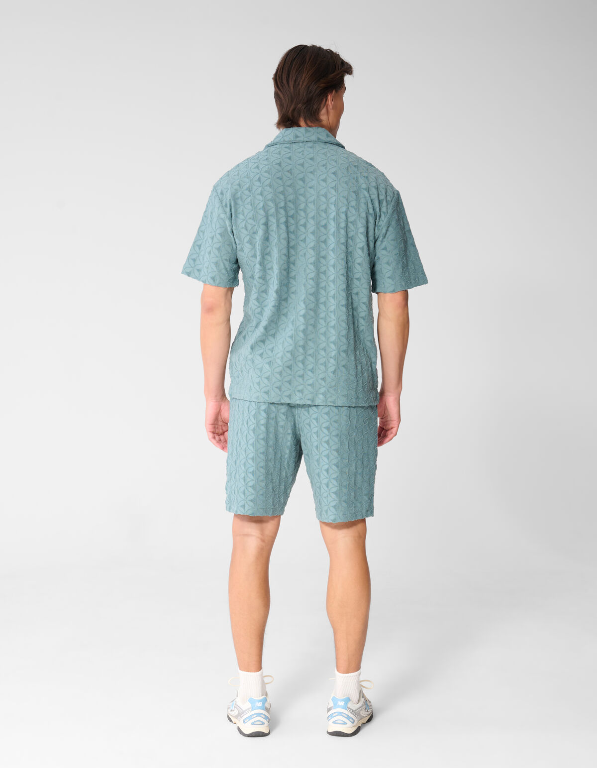 Logo Towelling Overshirt Donkergroen SHOEBY MEN