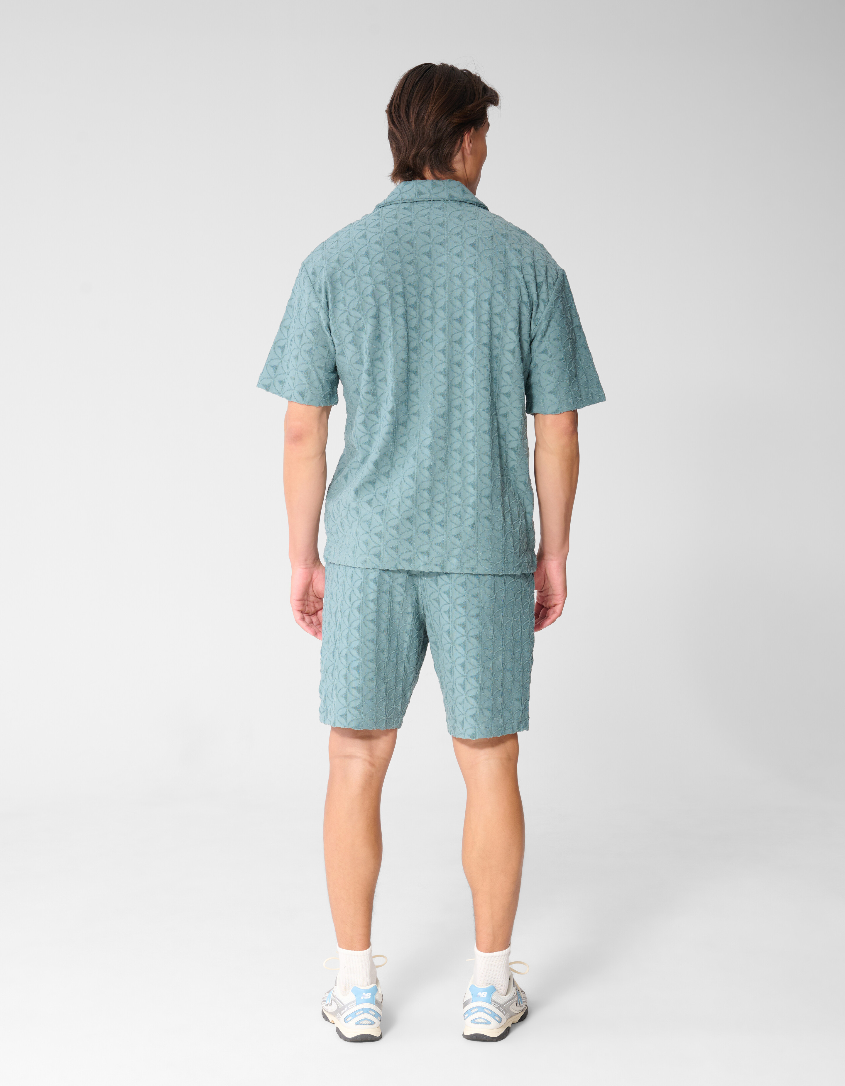 Logo Towelling Overshirt Donkergroen SHOEBY MEN