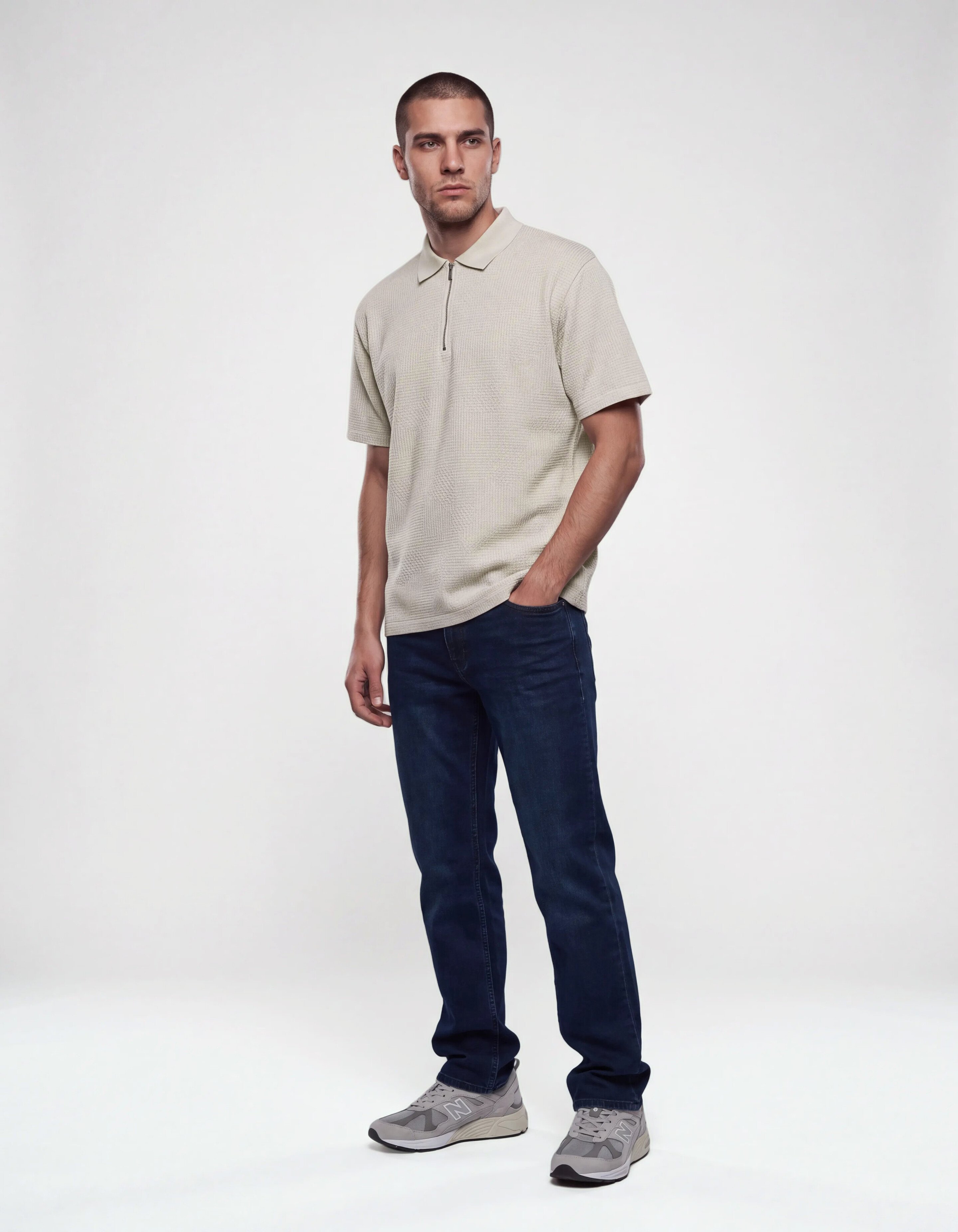 Slim Fit Jeans Blauw/Zwart L32 SHOEBY MEN