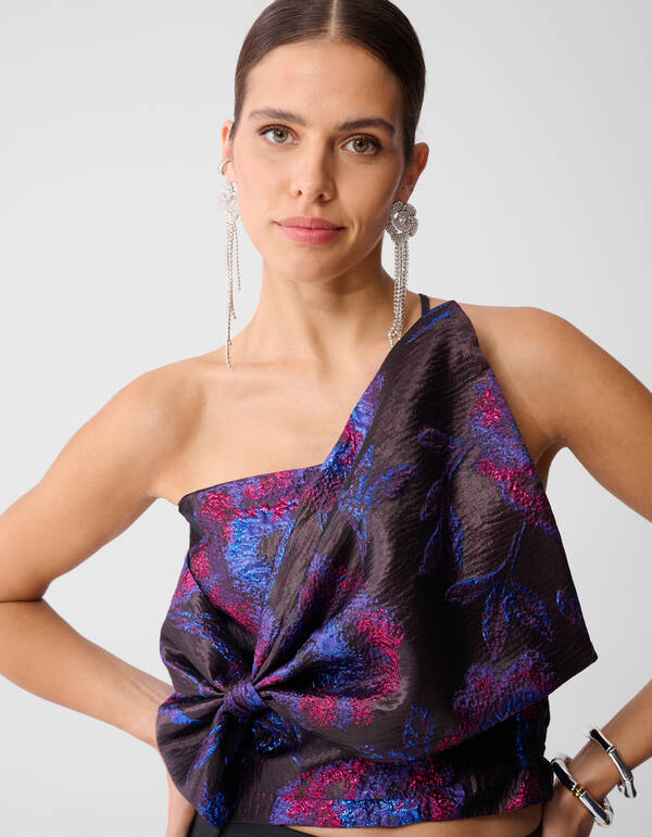 Jacquard Strik Top Paars/Zwart SHOEBY WOMEN