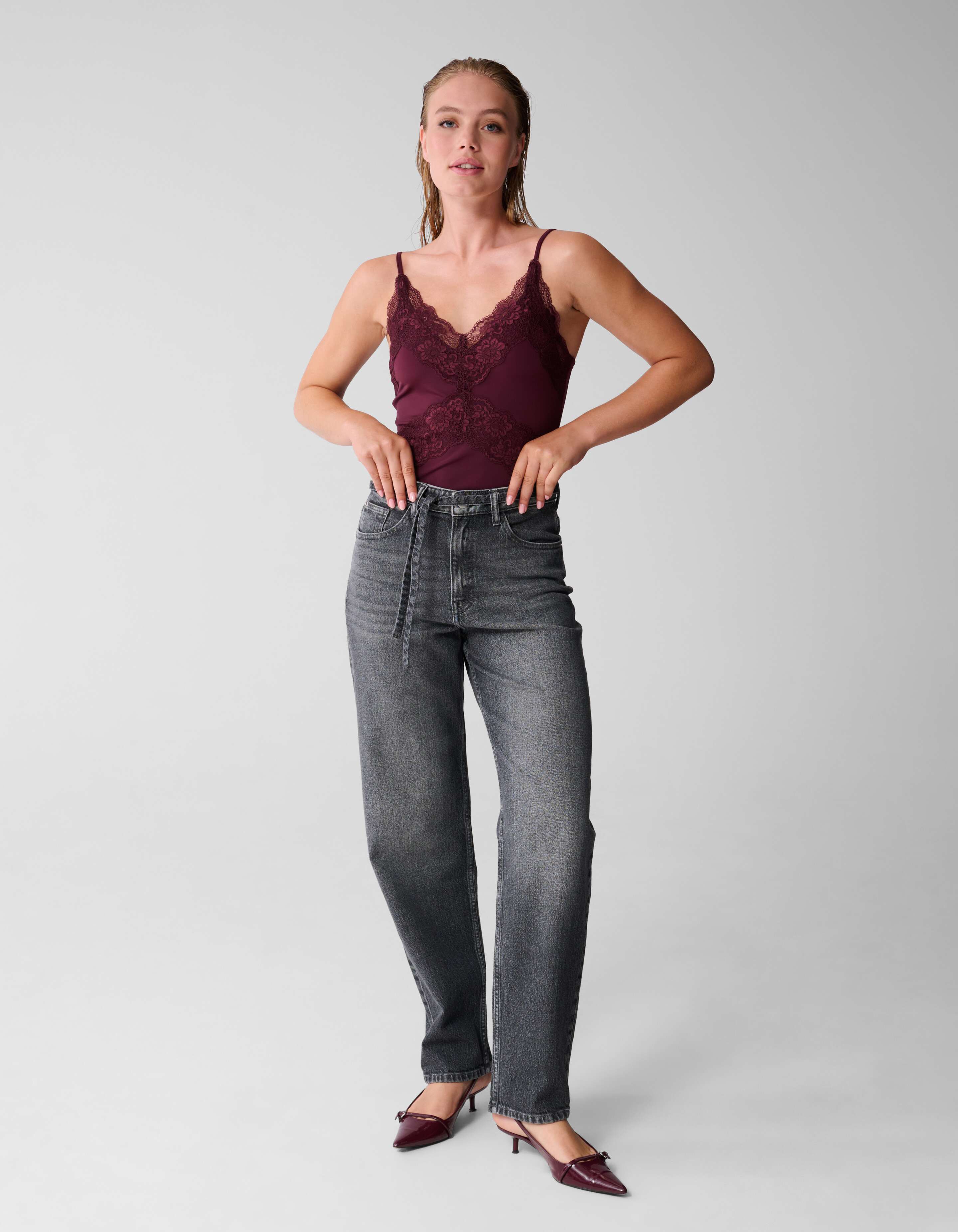 Kanten Body Donkerrood SHOEBY WOMEN