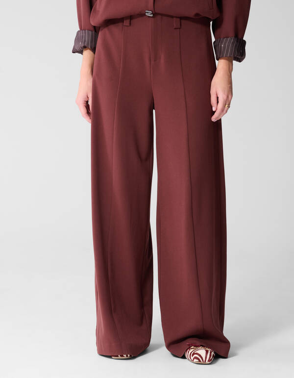 Wide Leg Fit Broek Donkerrood By Mieke SHOEBY WOMEN