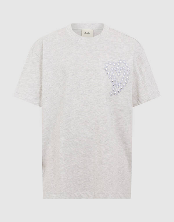 Heart Mirror Artwork T-shirt Lichtgrijs SHOEBY GIRLS
