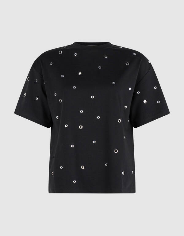 Eyelet T-shirt Zwart SHOEBY WOMEN