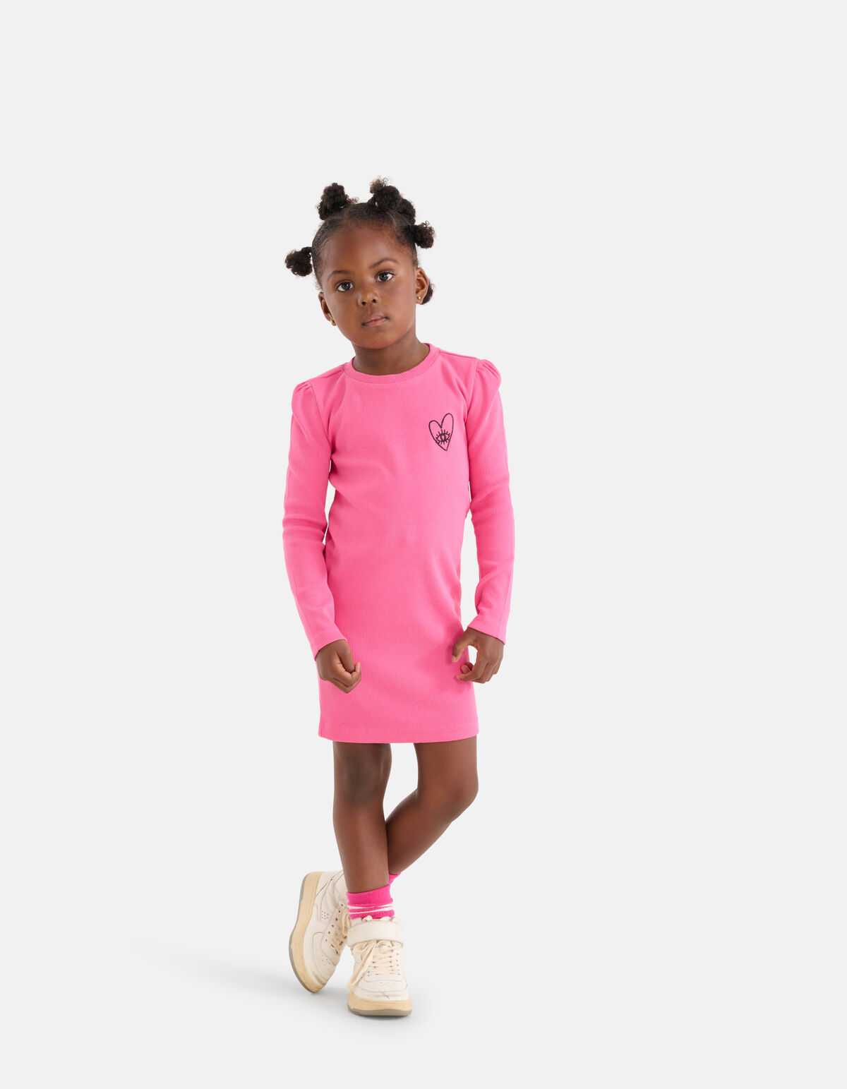 Rib Jurk Roze SHOEBY GIRLS