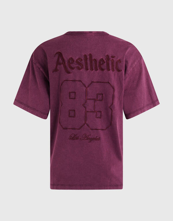 Oversized Washed T-shirt Donkerrood SHOEBY WOMEN