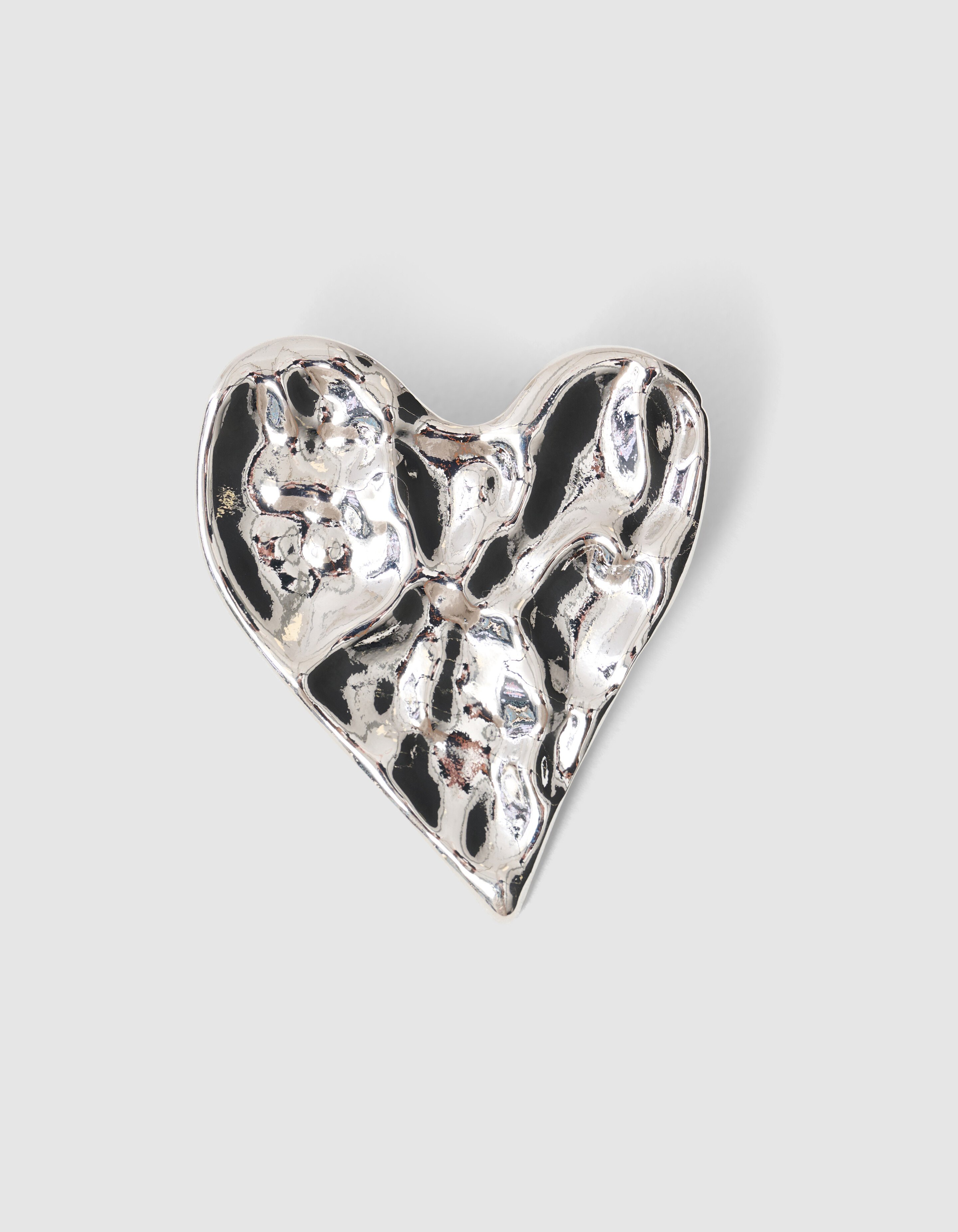 Big Hammerd Heart Broche Zilver SHOEBY ACCESSOIRES