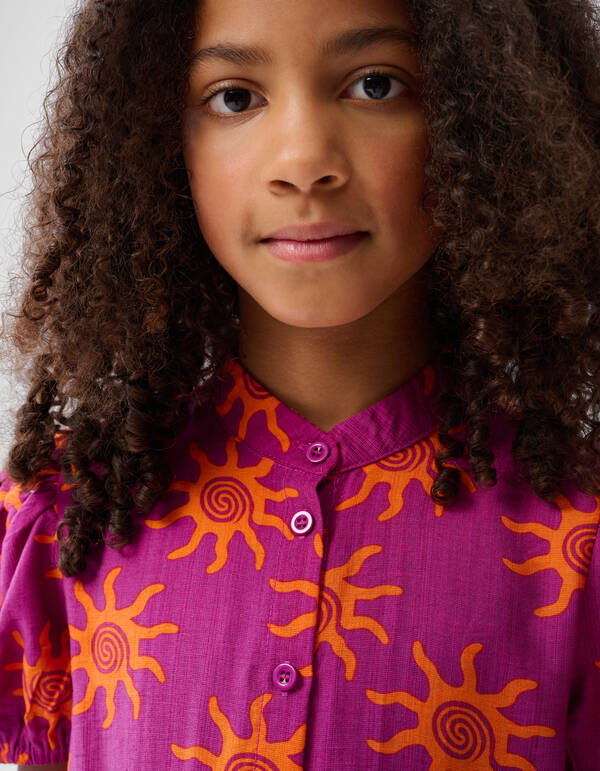 Printed Artwork Jurk Donkerpaars SHOEBY GIRLS