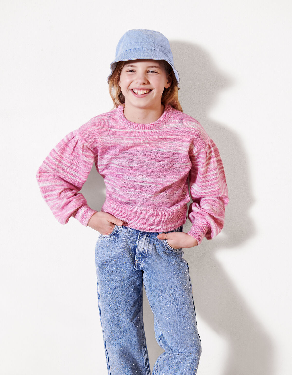 Strass Wide Leg Jeans Mediumstone SHOEBY GIRLS