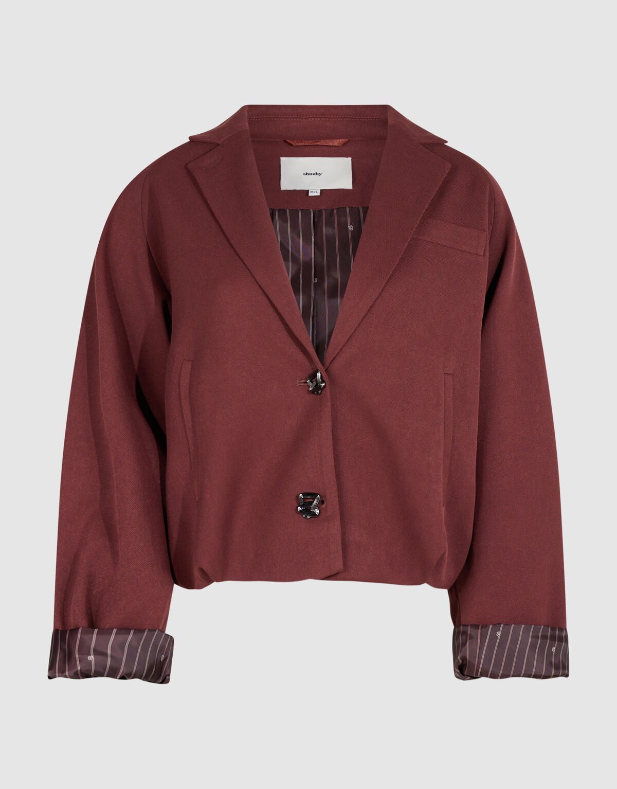 Oversized Cropped Blazer Donkerrood By Mieke SHOEBY WOMEN