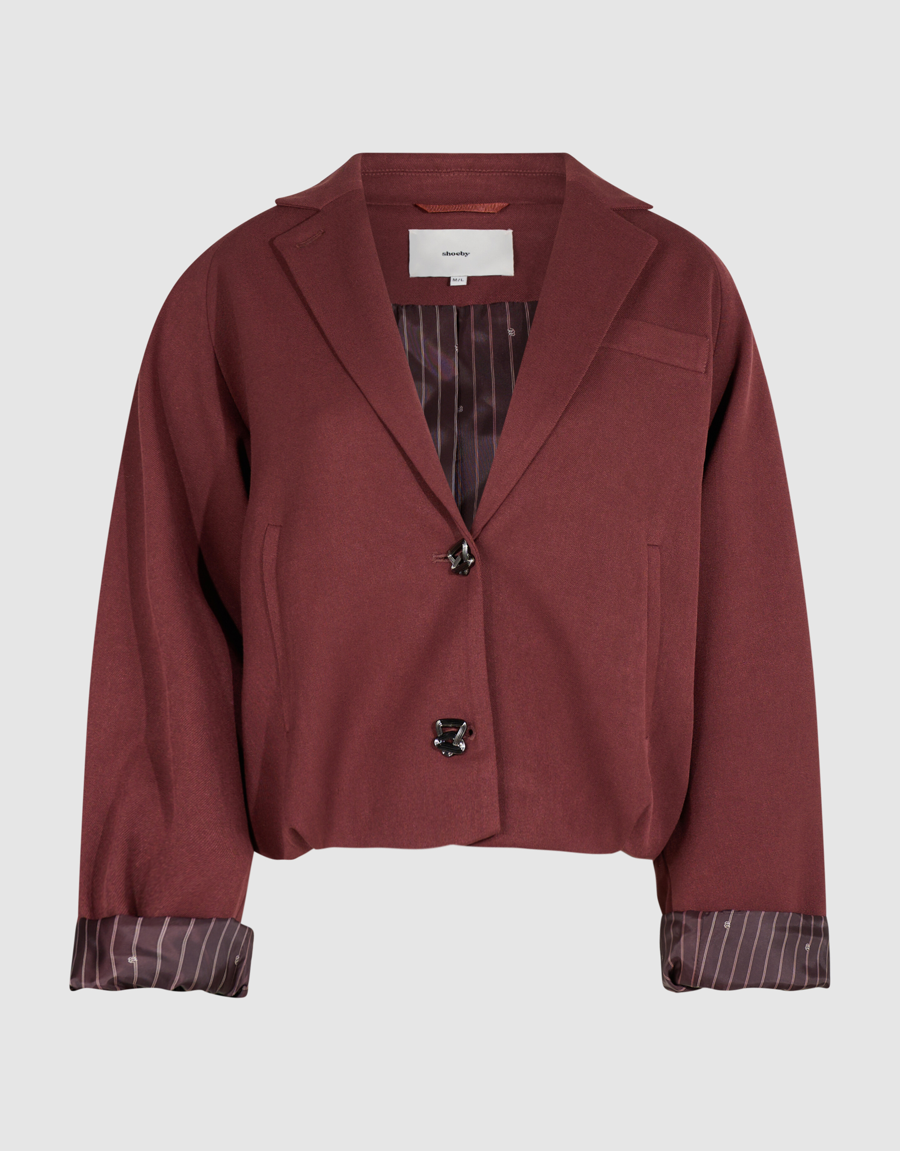 Oversized Cropped Blazer Donkerrood By Mieke SHOEBY WOMEN
