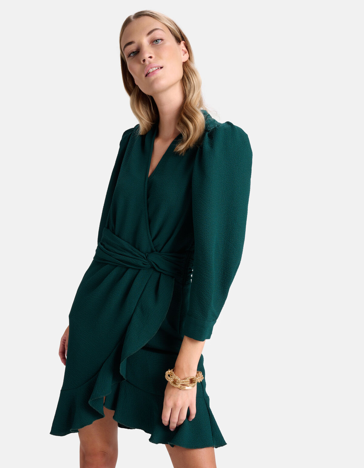 Gedrapeerde Jurk Groen By Fred SHOEBY WOMEN