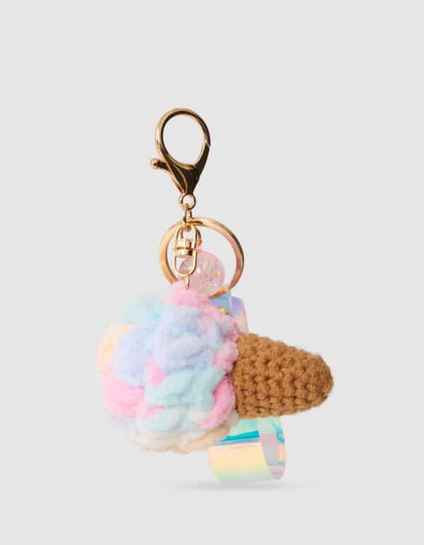 Crochet Icecream Sleutelhanger Lichtroze SHOEBY ACCESSOIRES