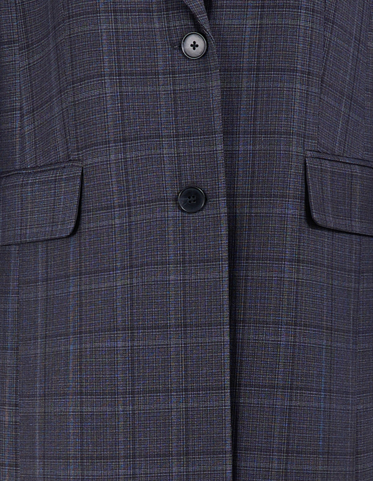 Midi Check Blazer Donkergrijs SHOEBY WOMEN