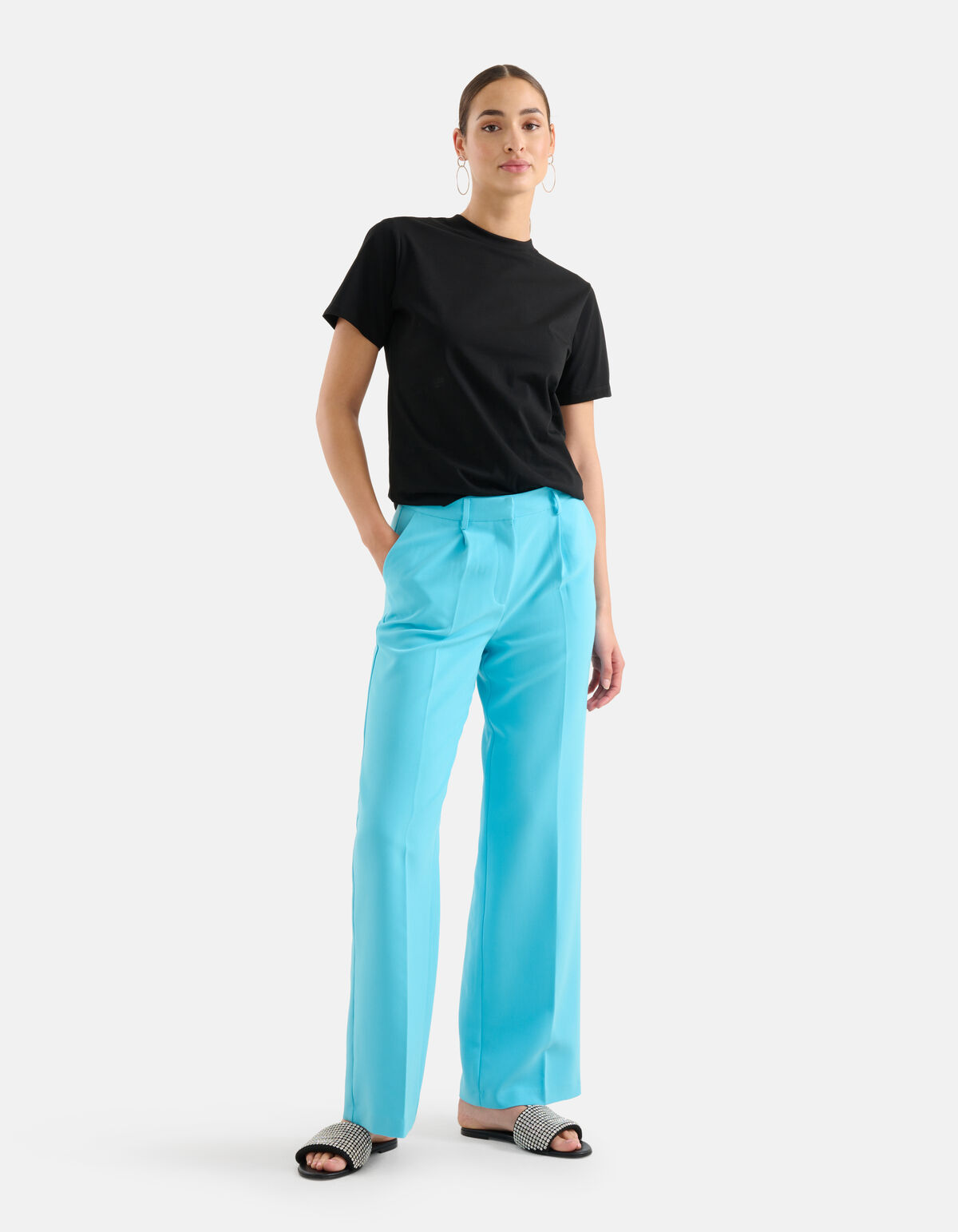 Wide Leg Pantalon Blauw SHOEBY WOMEN