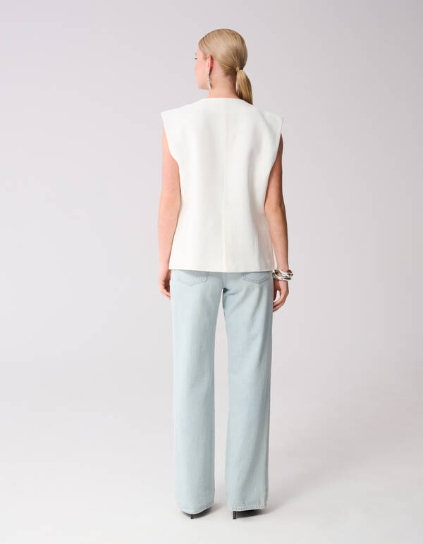 Oversized Gilet Gebroken Wit SHOEBY WOMEN