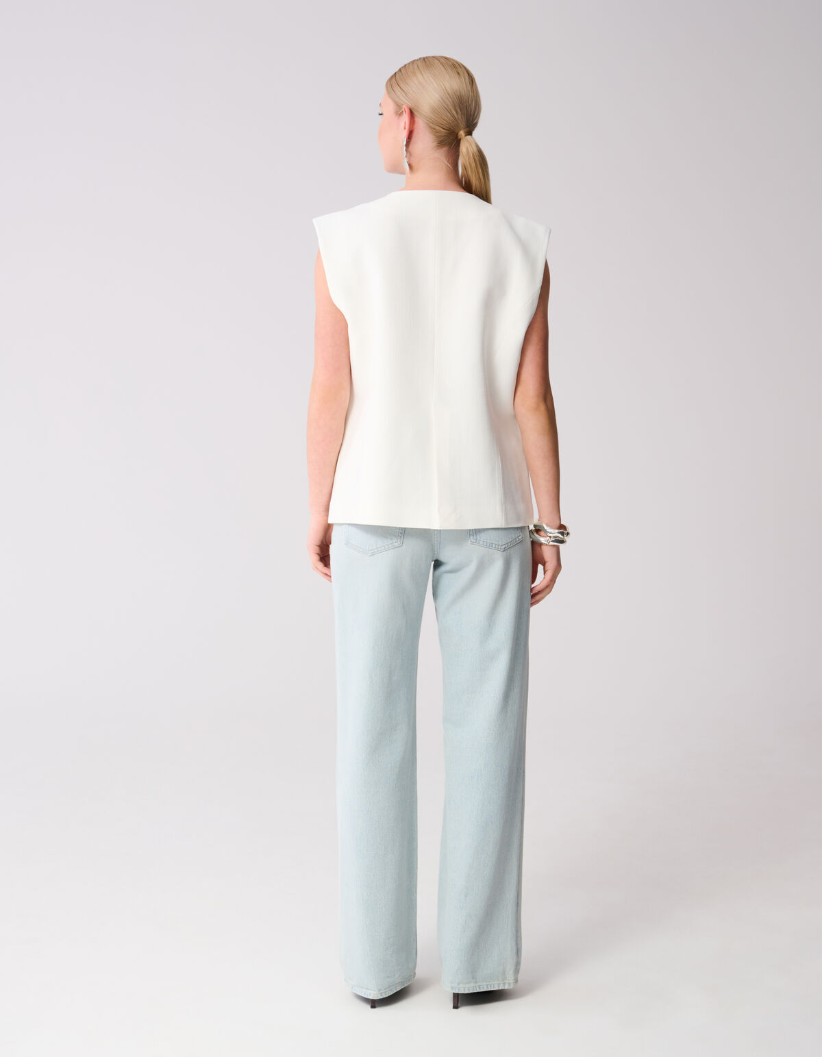 Oversized Gilet Gebroken Wit SHOEBY WOMEN