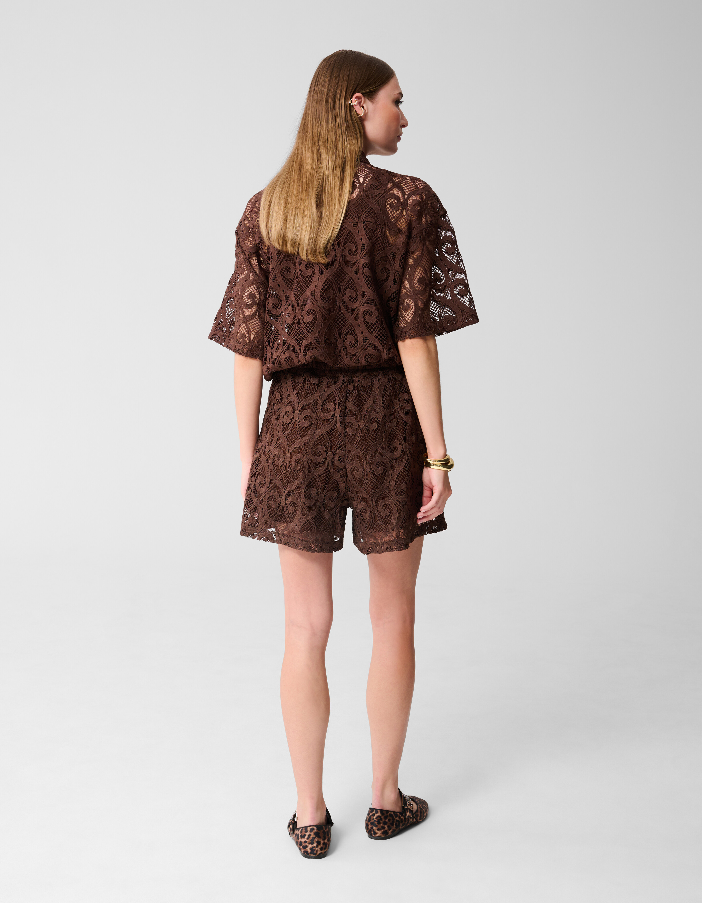 Kanten Short Donkerbruin SHOEBY WOMEN