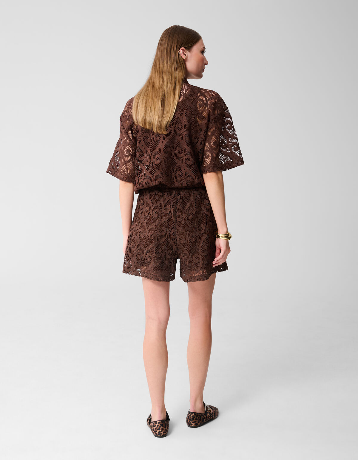 Kanten Short Donkerbruin SHOEBY WOMEN