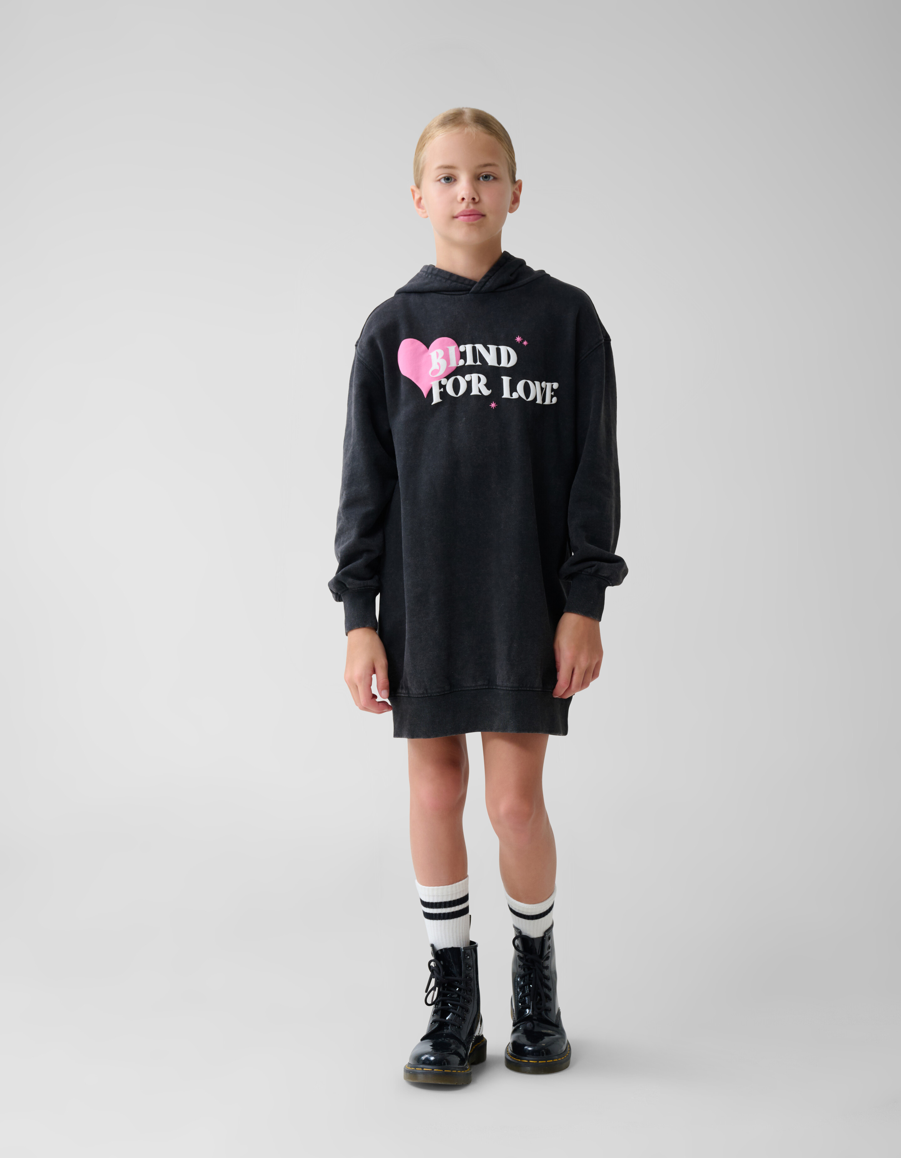 Artwork Hoodie Jurk Zwart SHOEBY GIRLS
