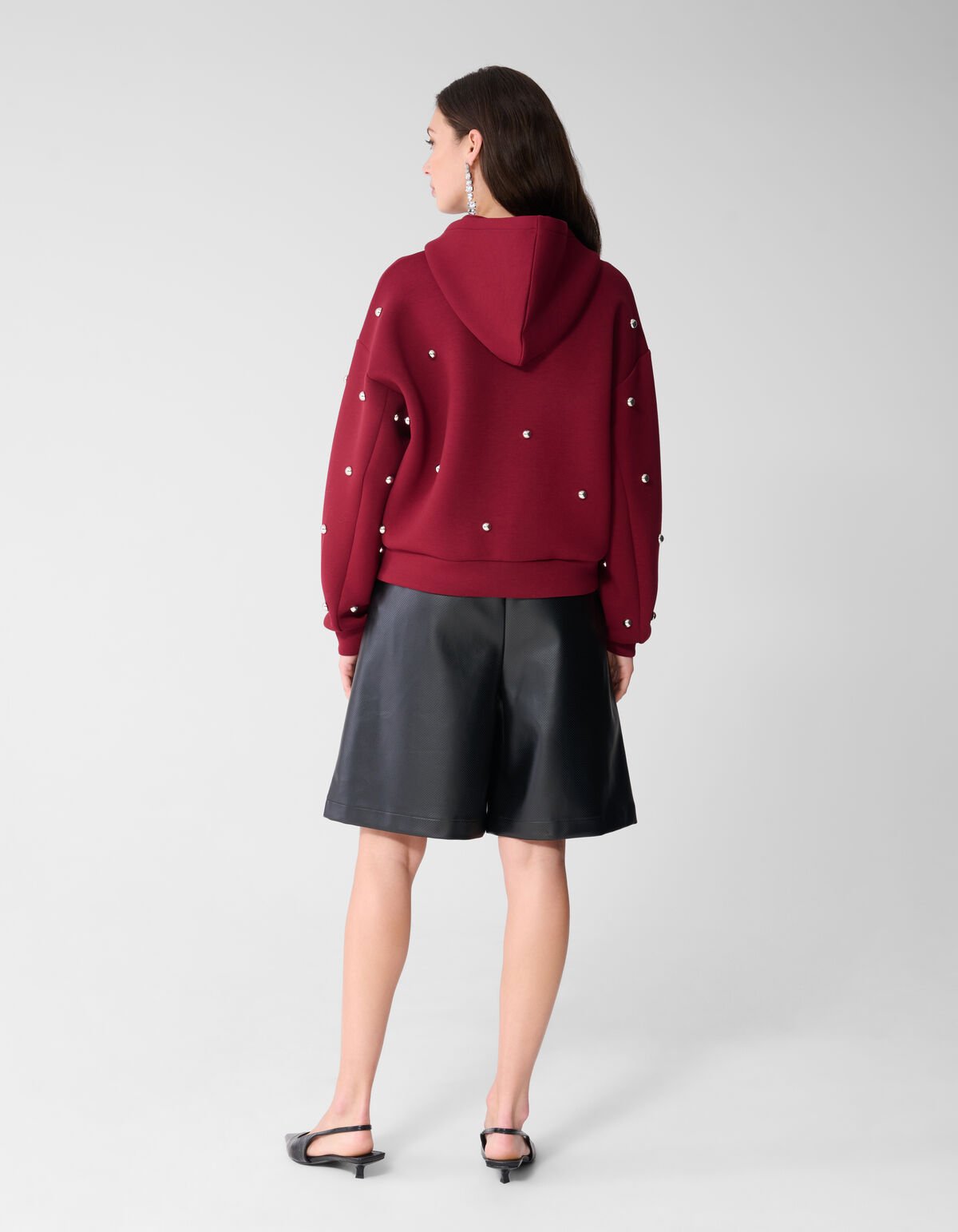 Relaxed Fit Vegan Leren Short Zwart SHOEBY WOMEN