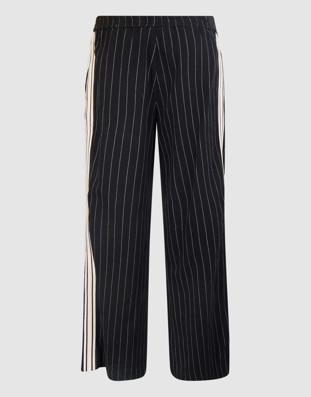 Pinstripe Wide Leg Fit Broek Donkergrijs SHOEBY WOMEN