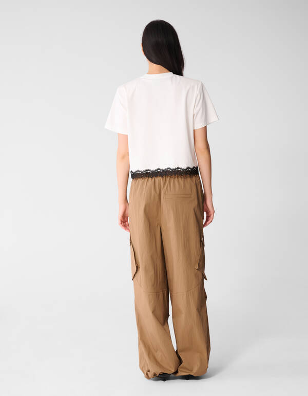 Kanten T-shirt Wit SHOEBY WOMEN