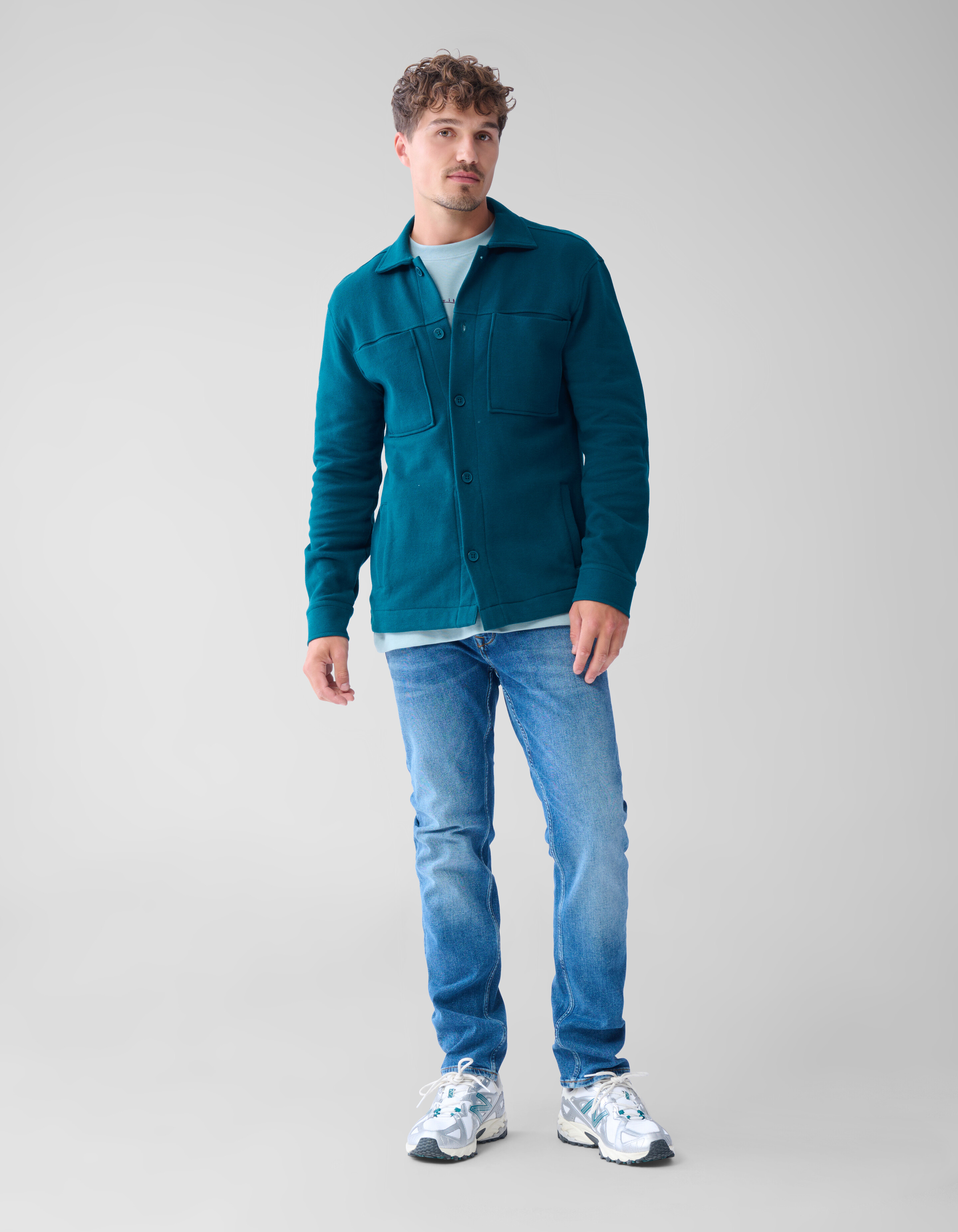 Pique Overshirt Donkergroen SHOEBY MEN