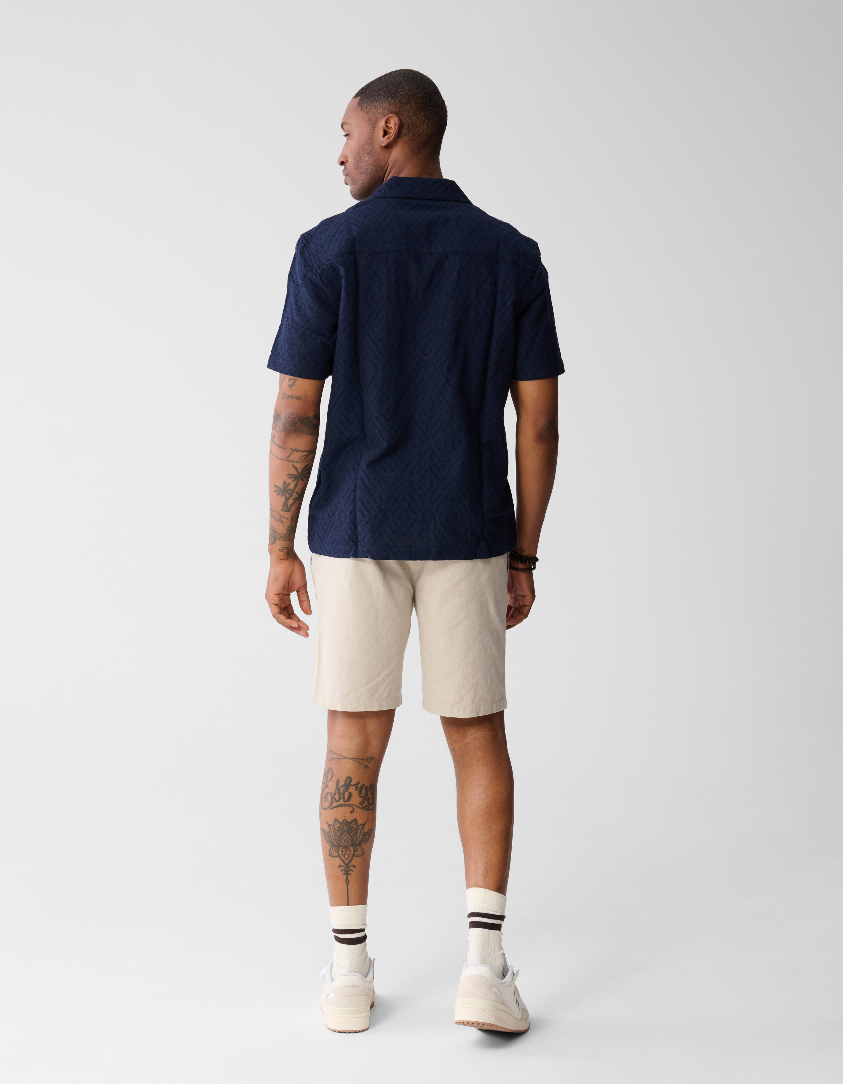 Wavy Jacquard Shirt Donkerblauw SHOEBY MEN