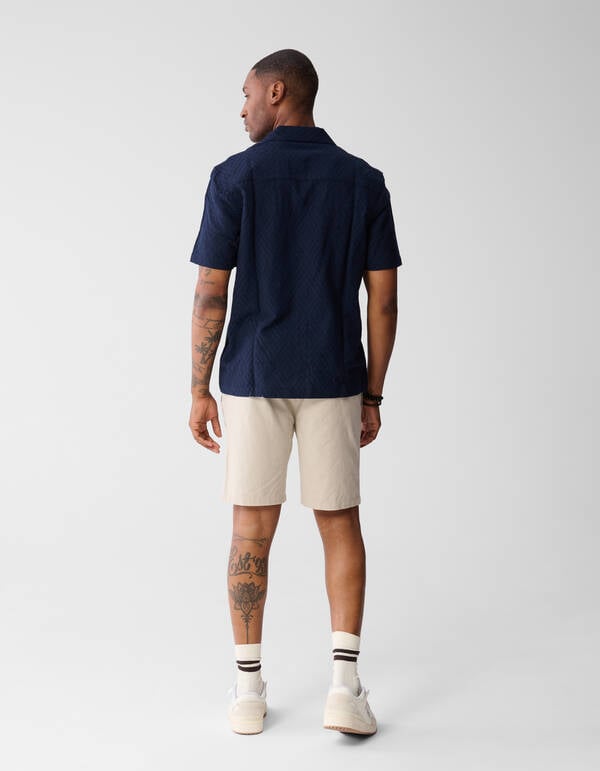 Wavy Jacquard Shirt Donkerblauw SHOEBY MEN