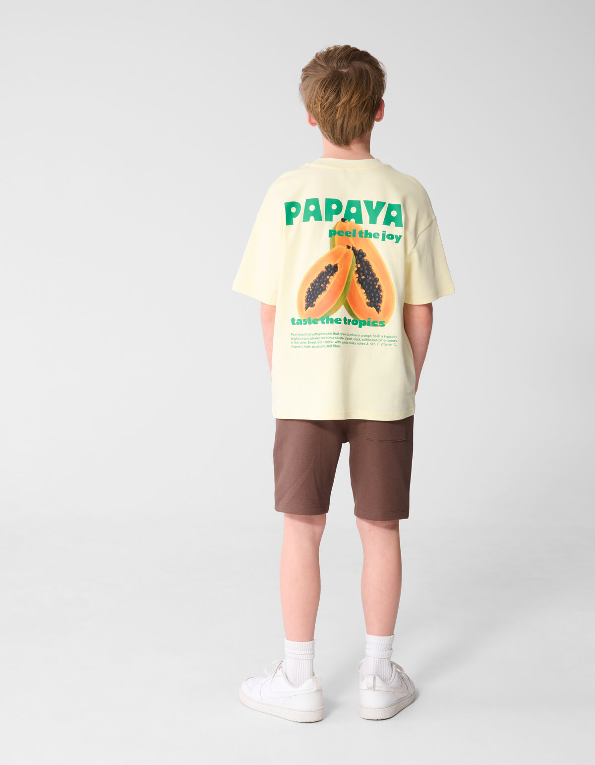 Papaya Artwork T-shirt Lichtgeel SHOEBY BOYS
