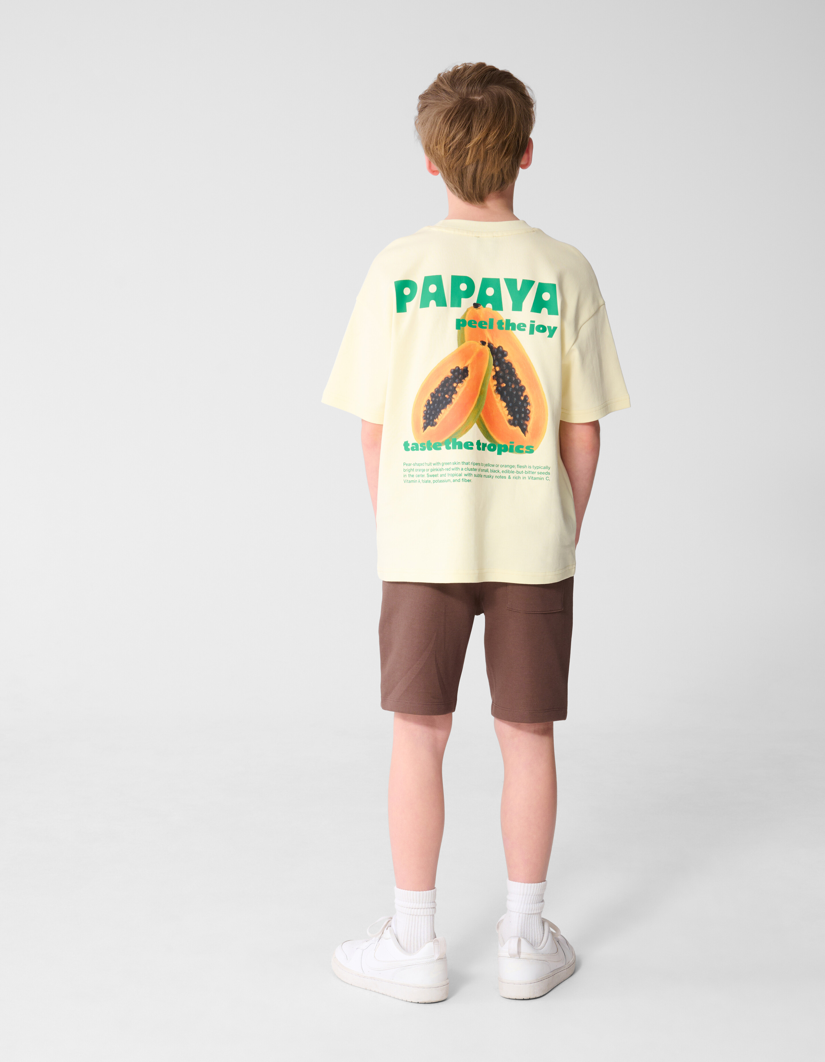 Papaya Artwork T-shirt Lichtgeel SHOEBY BOYS