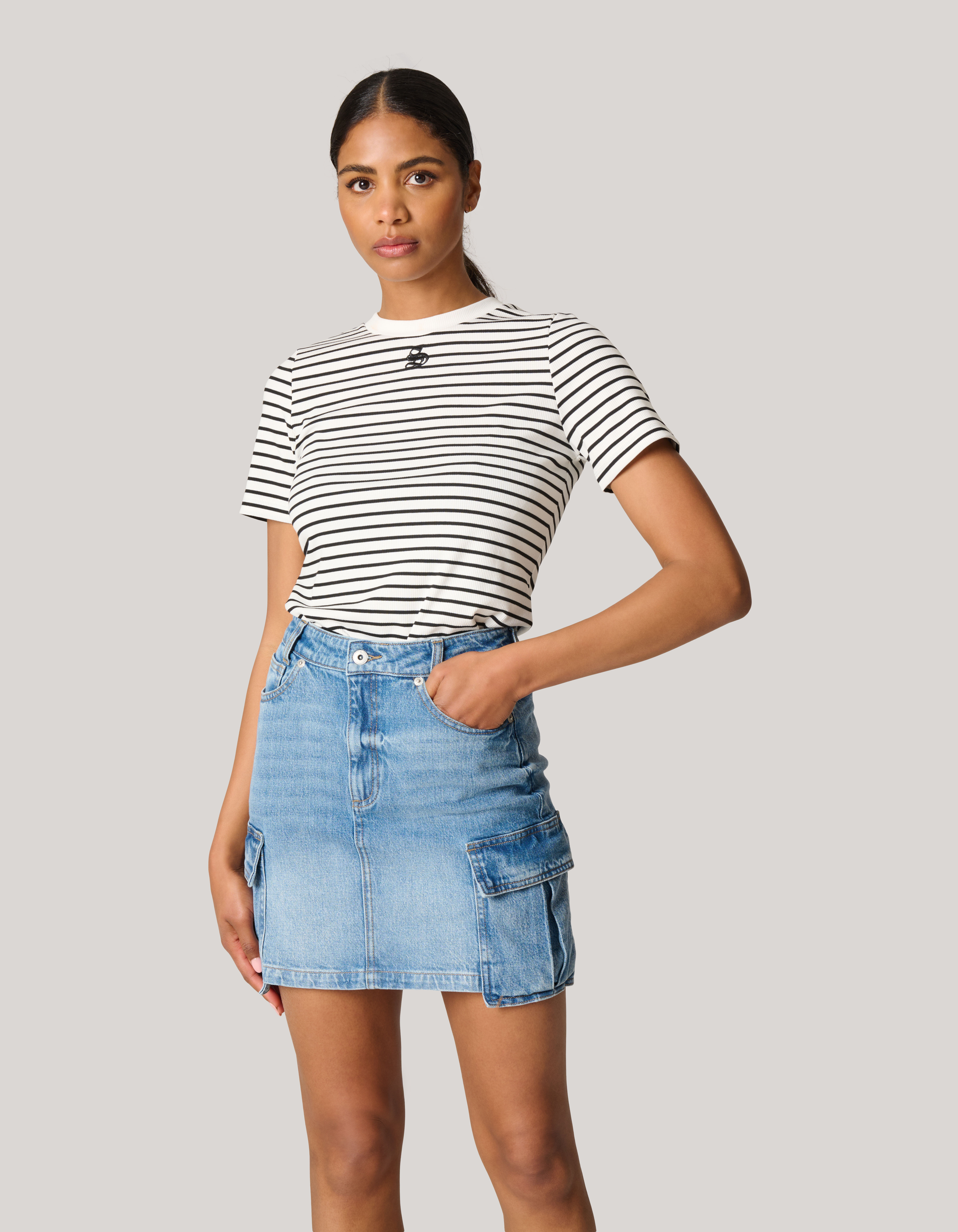 Cargo Denim Rok Mediumstone Shoeby
