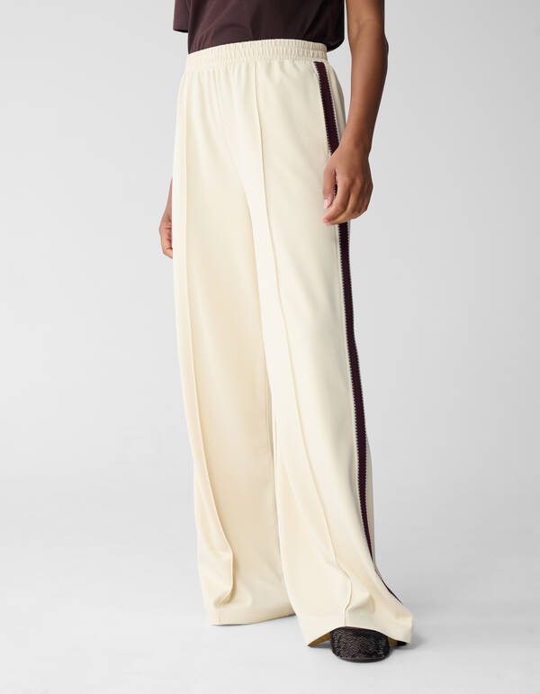 Tape Wide Leg Broek Gebroken Wit SHOEBY WOMEN