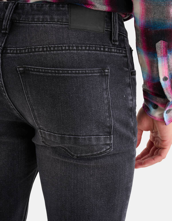 Washed Straight Fit Jeans Zwart L34 SHOEBY MEN