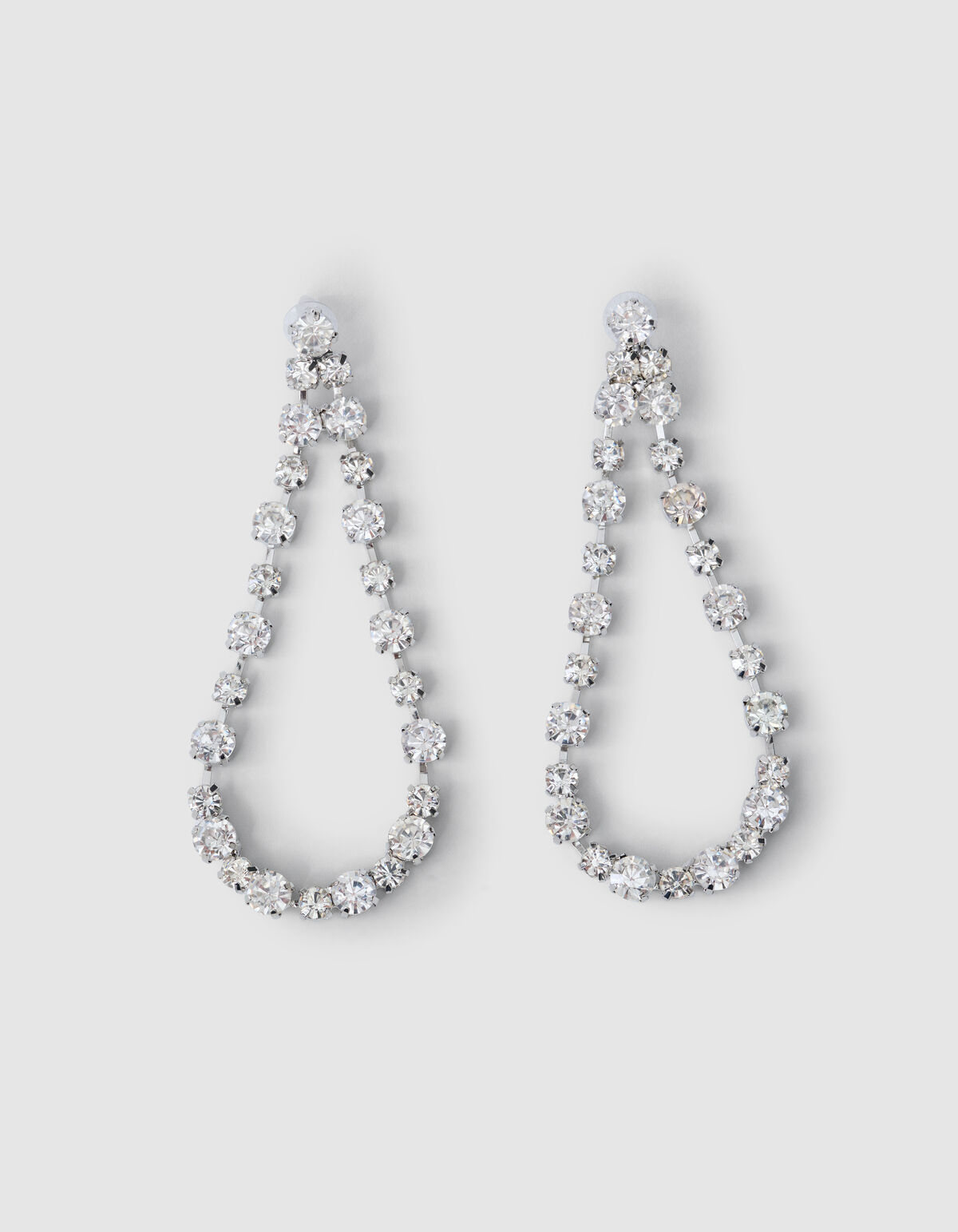 Strass Druppel Oorbellen Zilver By Monica SHOEBY ACCESSOIRES